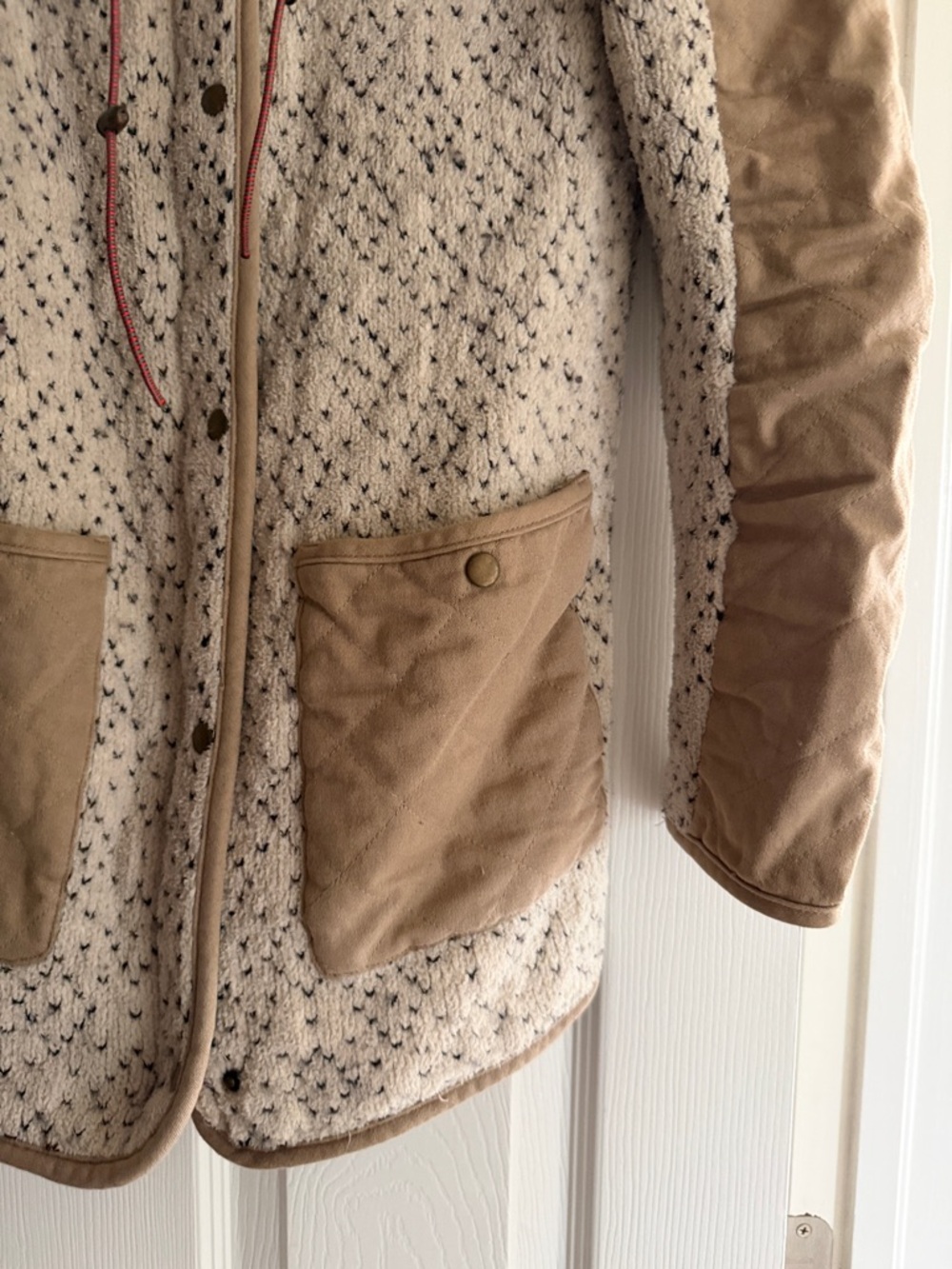 Sleeping on Snow Anthropologie Cream & Tan Contrast Women's Jacket - Picture 6 of 15